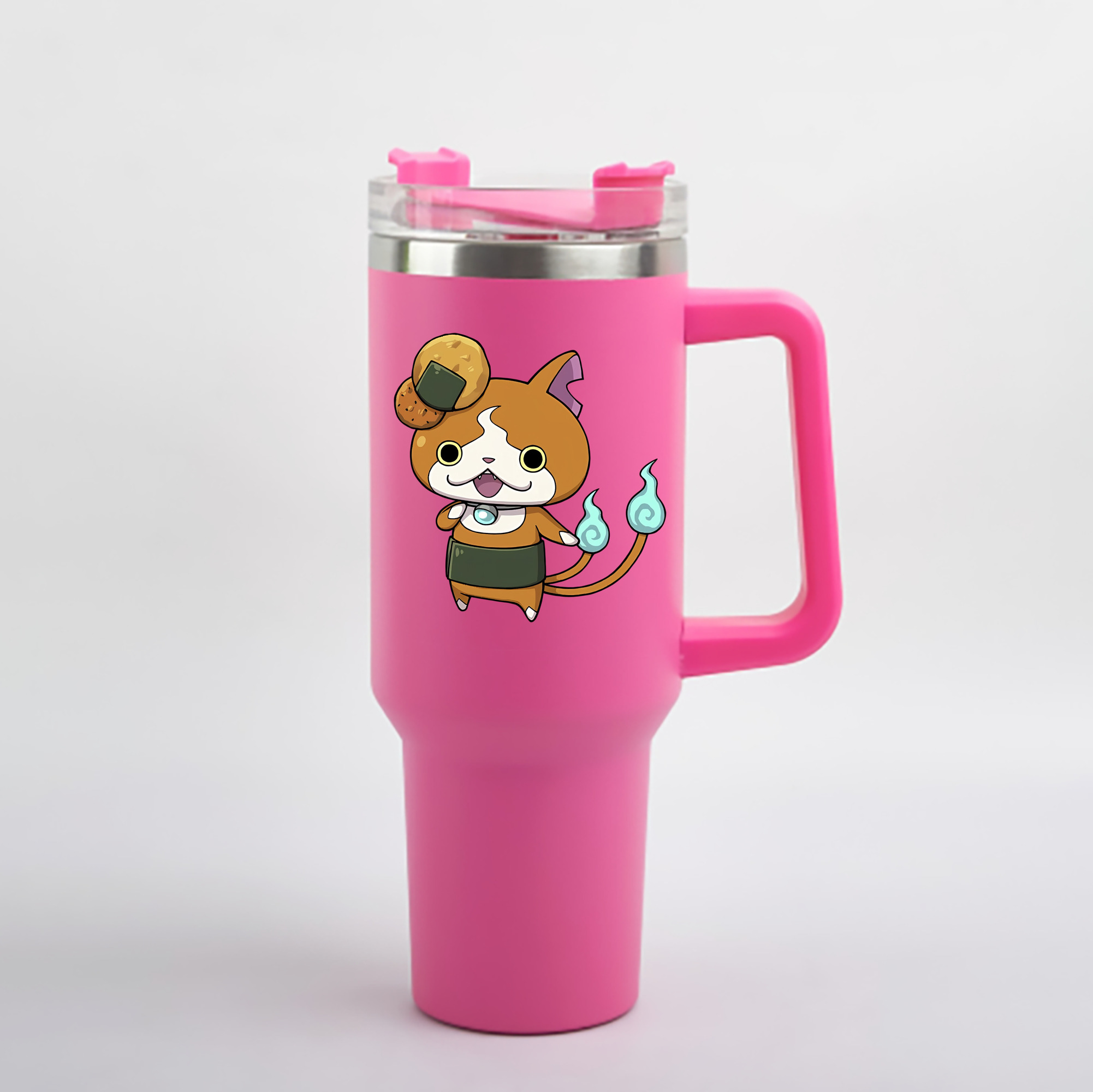 （画像用） 妖怪ウォッチ Yo-kai Watch 1200mL車用タンブラー - クリスタルステッカー（プラスチックストロー付き）